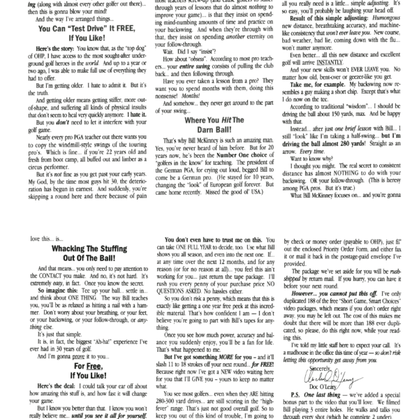 55 Year Old Golfer Ad By John Carlton