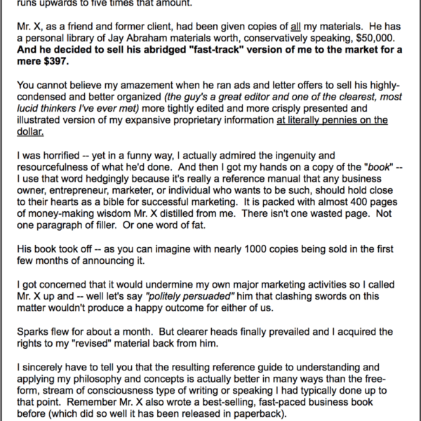 Abraham Factor Sales Letter Jay Abraham