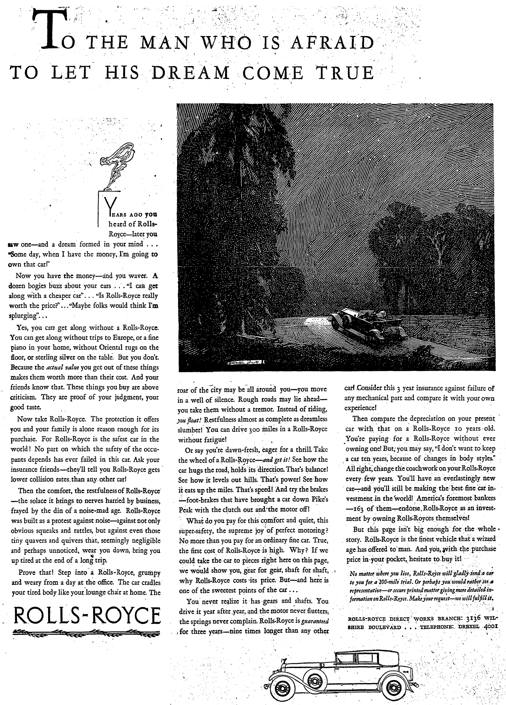 Afraid Man Rolls Royce Ad