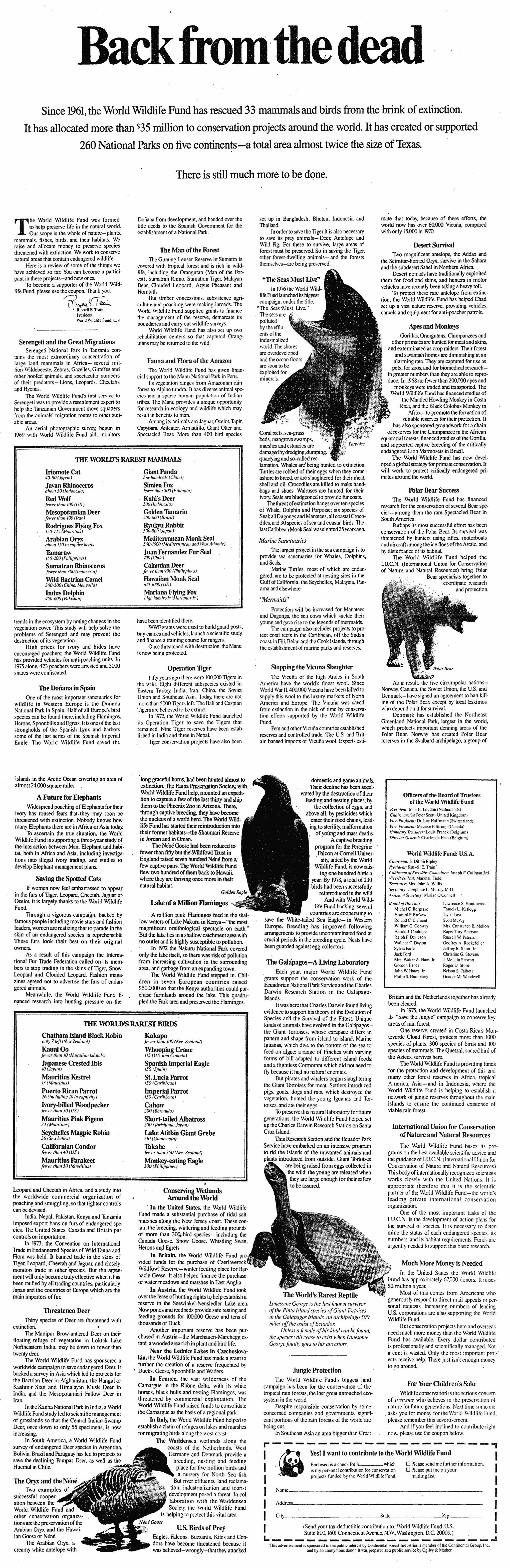 Back From Dead World Wildlife Ogilvy