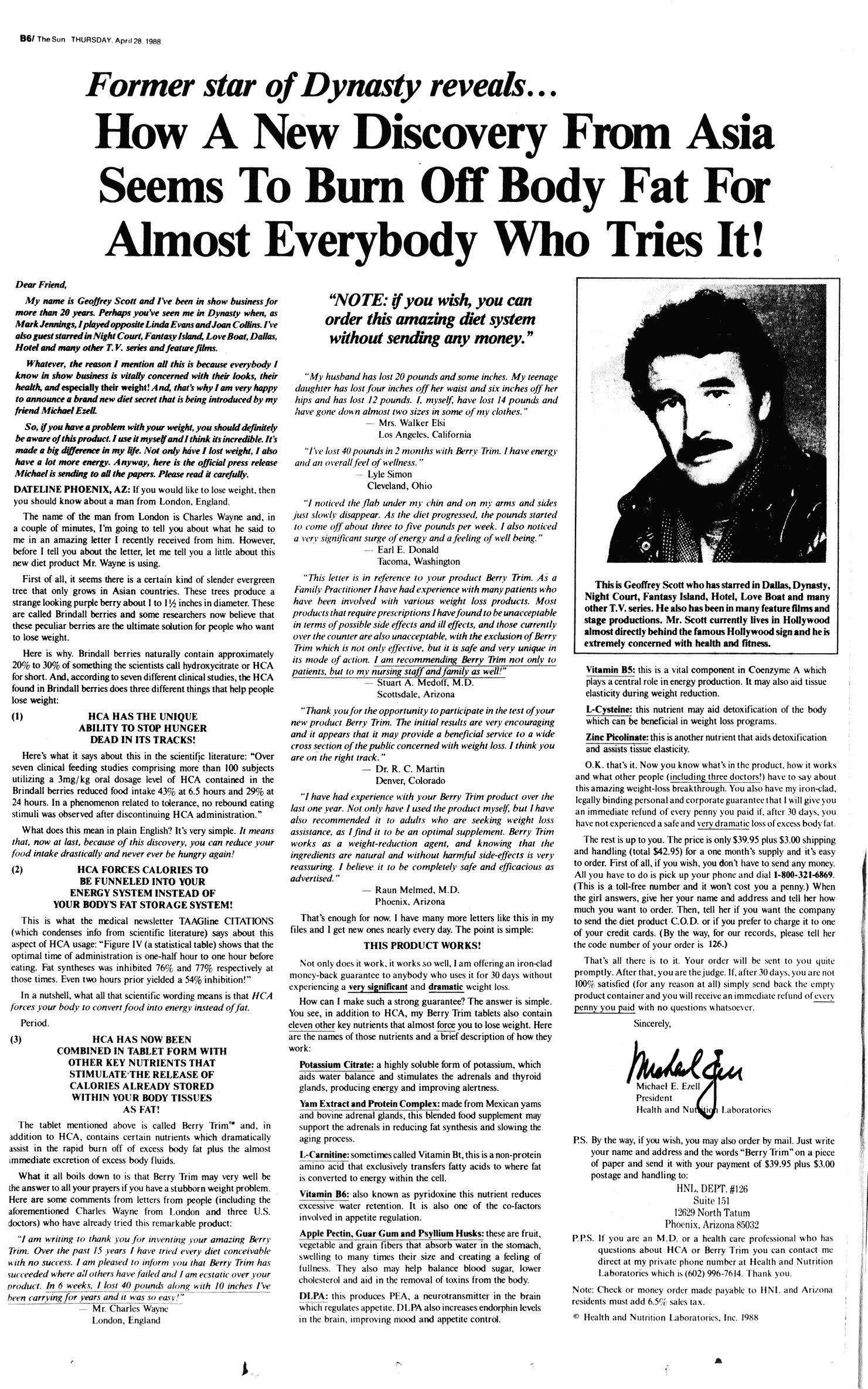 Berry Trim Ad By Gary Halbert