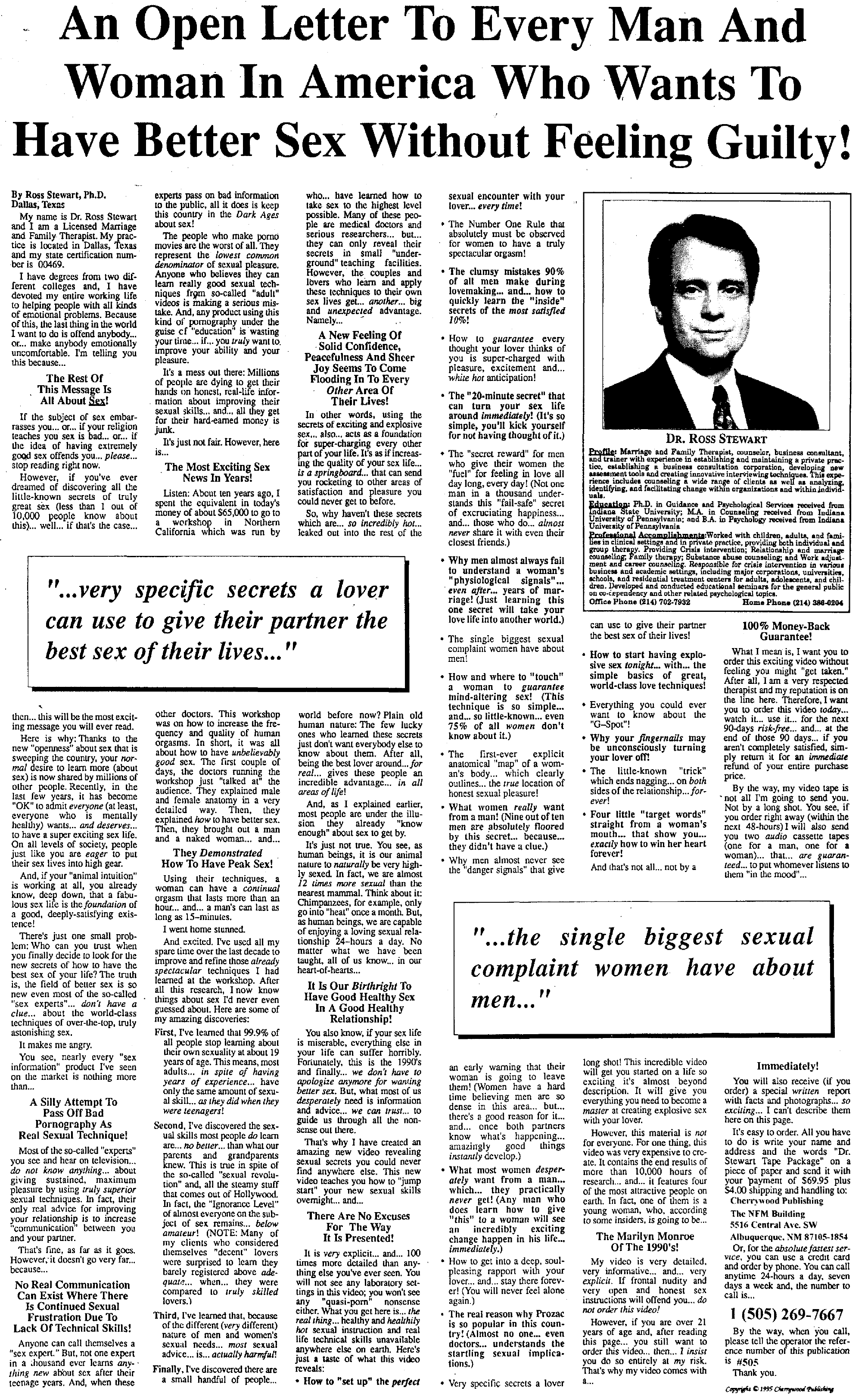 Better Sex Ad By Gary Halbert