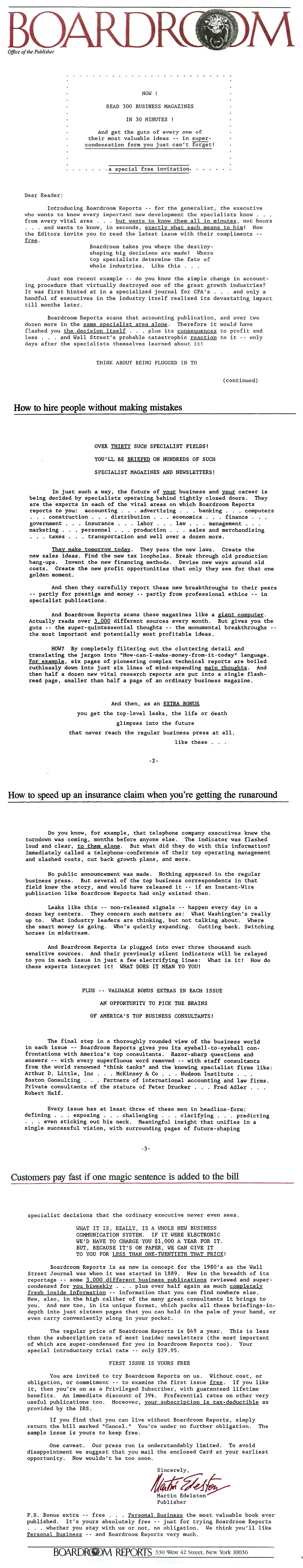 Boardroom Reports Eugene Schwartz