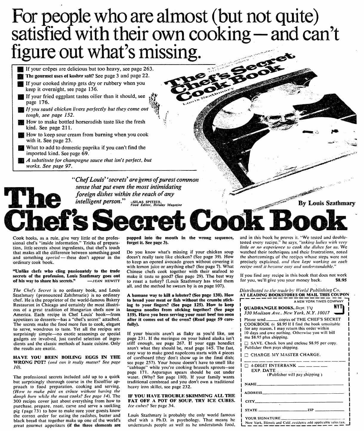 Chefs Secret Ad By Mel Martin