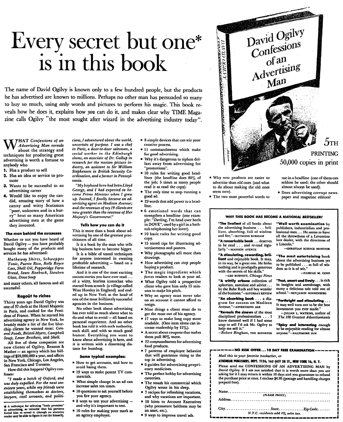 Confessions Of An Advertising Man Ad By David Ogilvy