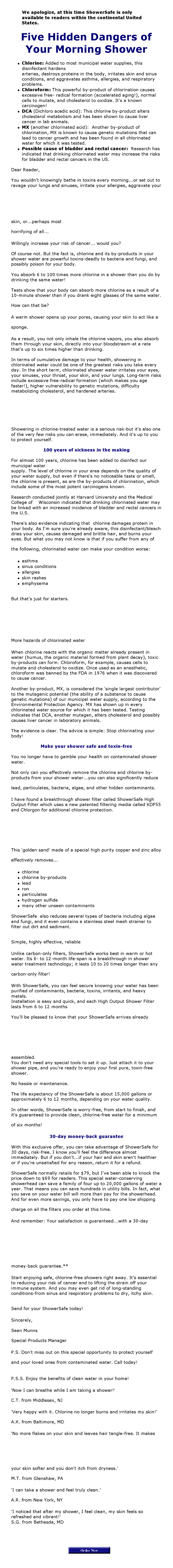 Dangers Showering Agora