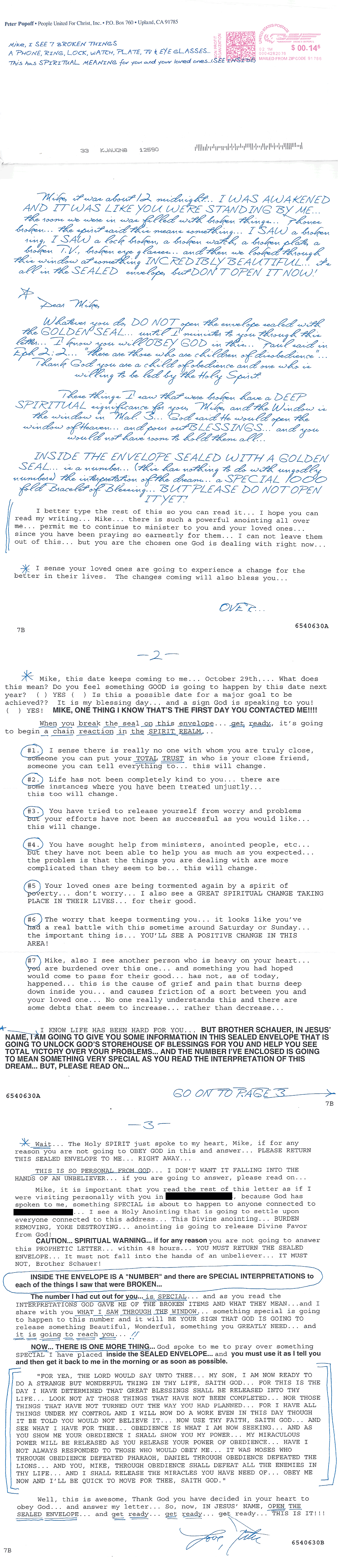 Directmail Peter Popoff