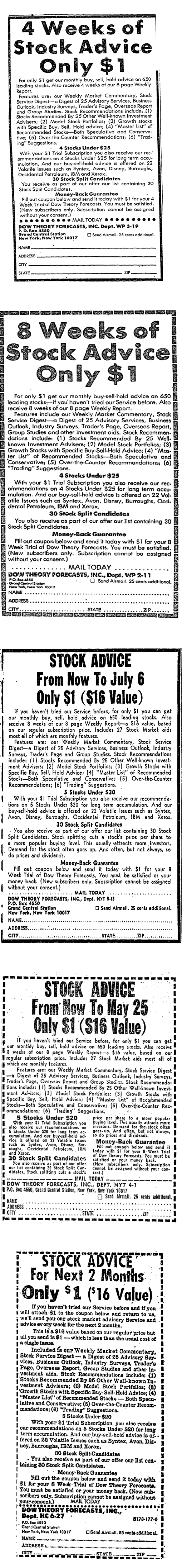 Dollar Stock Advice Ads