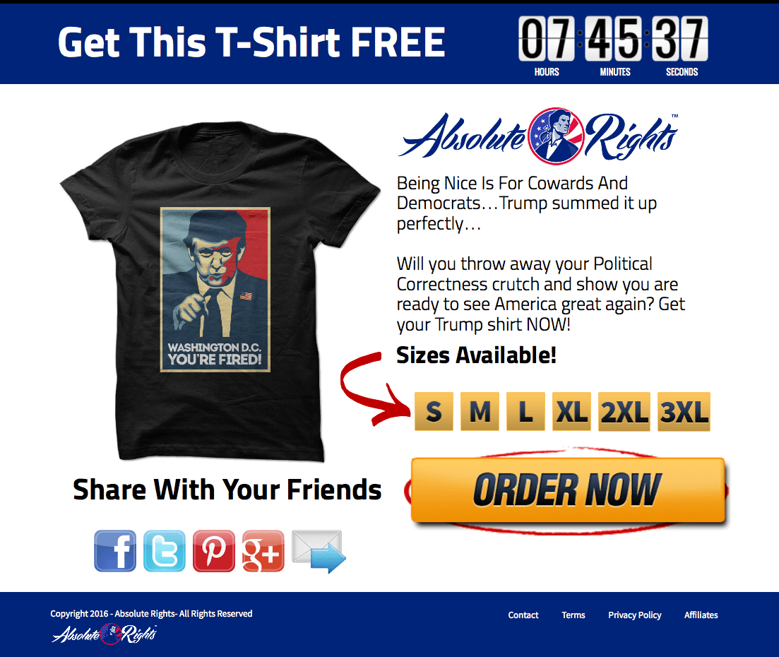 Donald Trump Shirt Offer
