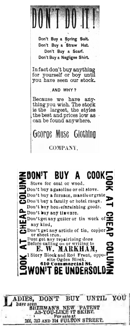 Dont Buy Ads 1860 1880s