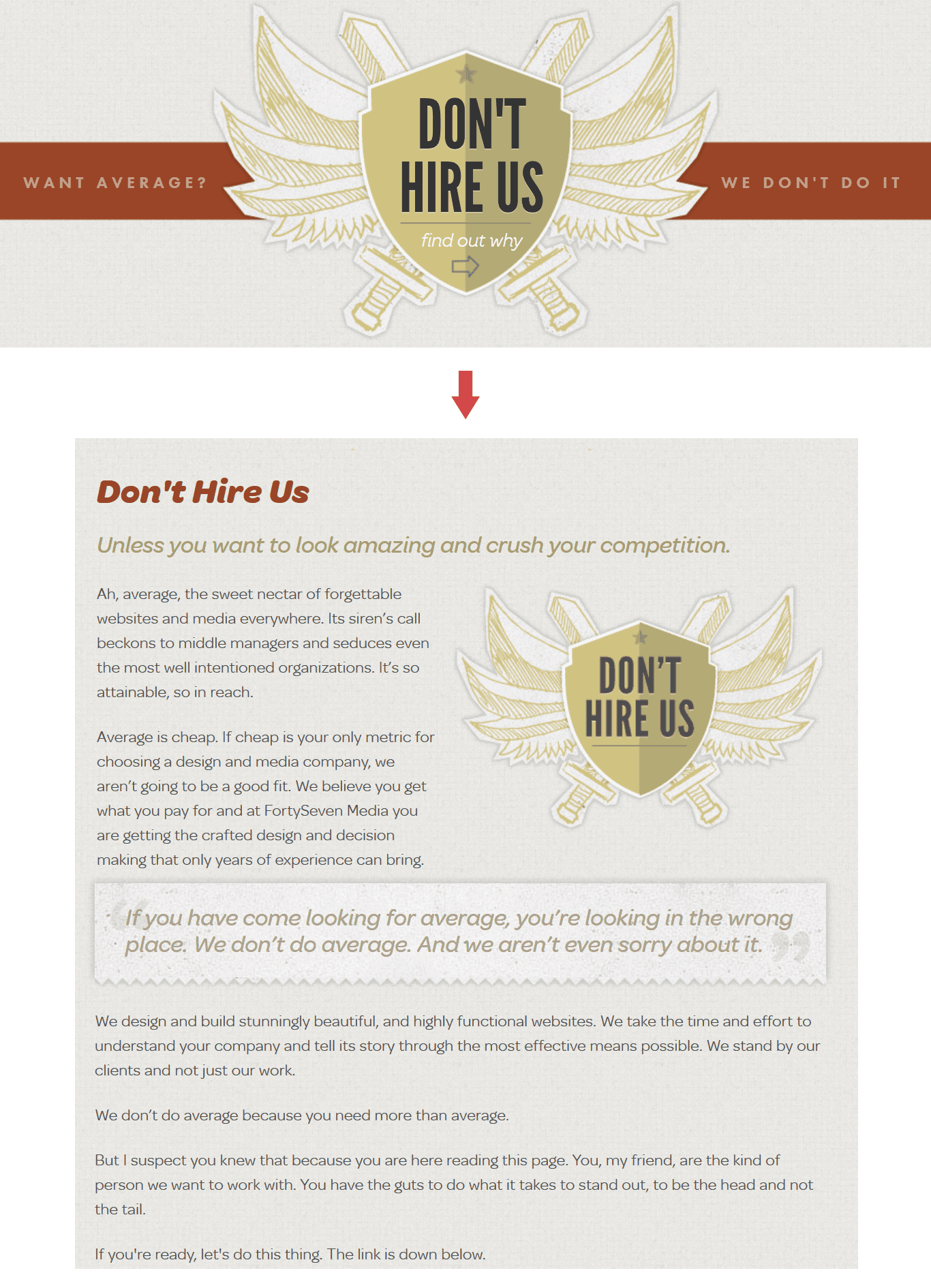 Dont Hire Us About Page