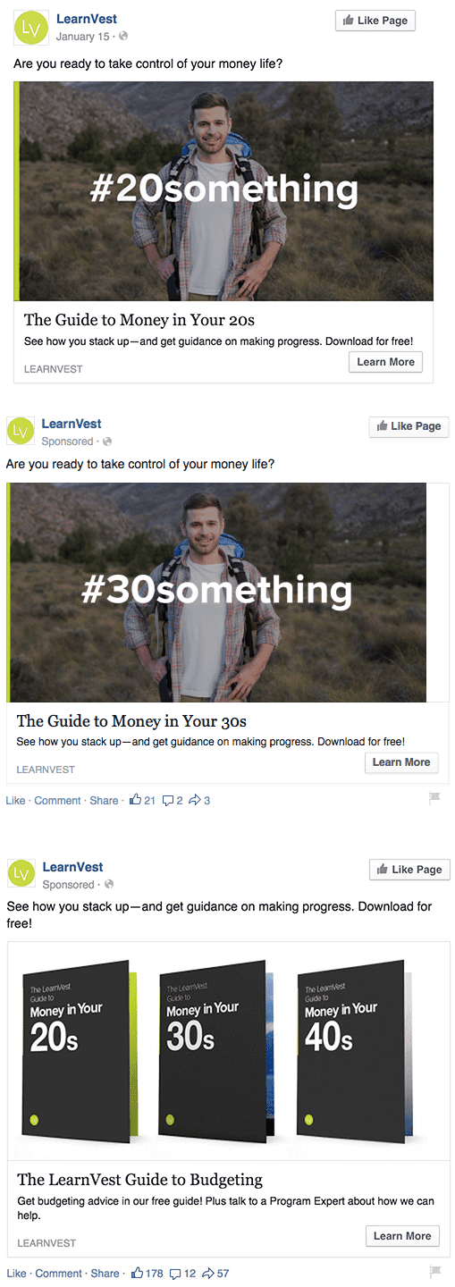 Facebook Targeting Learnvest