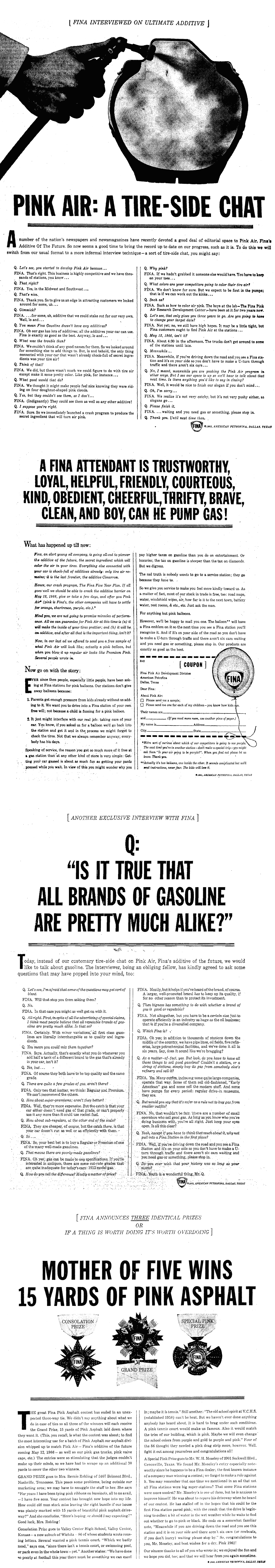 Fina Pink Air Howard Gossage