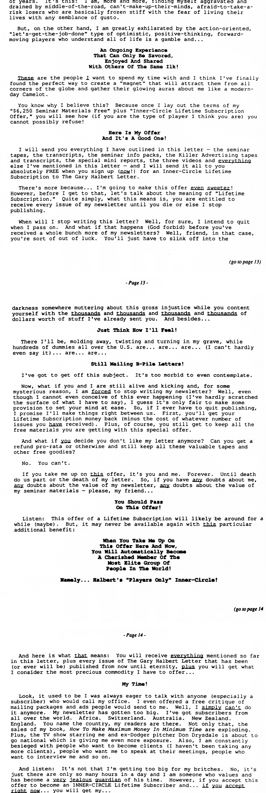 Free Seminar Tapes Gary Halbert