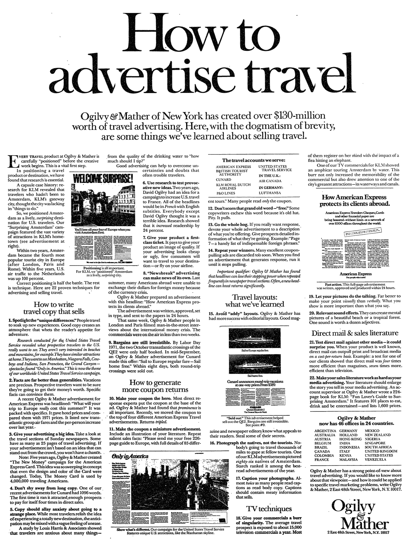 How To Advertise Travel Ad By David Ogilvy