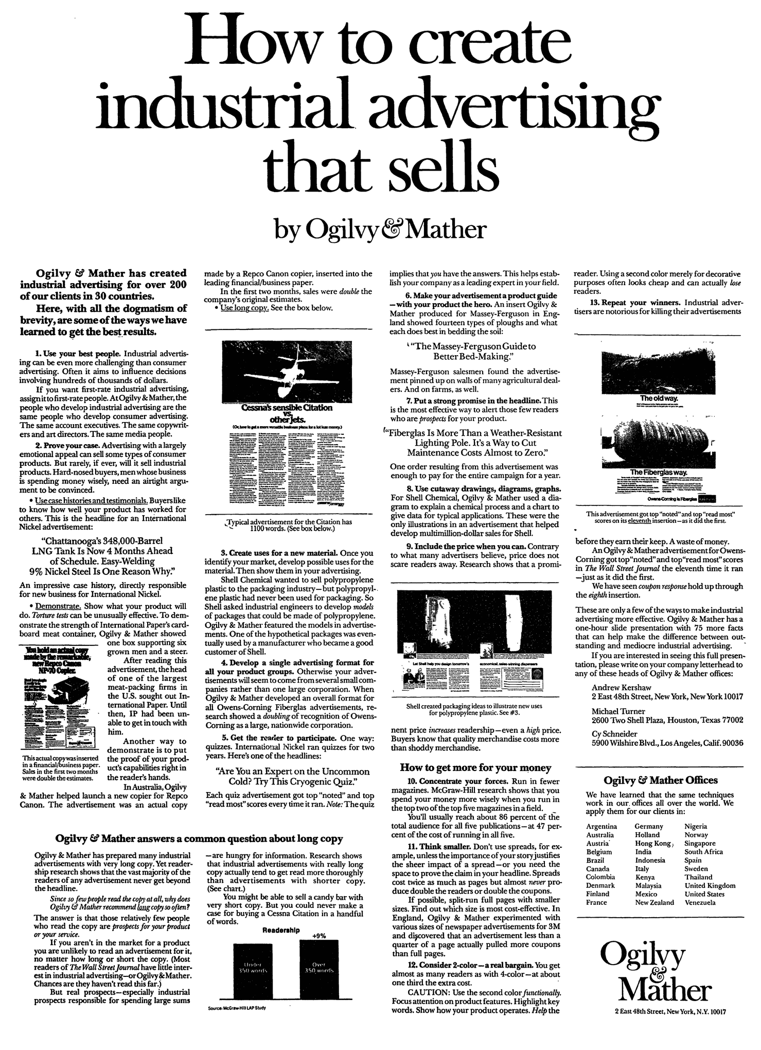 How To Create Industrial Advertising Ad By David Ogilvy