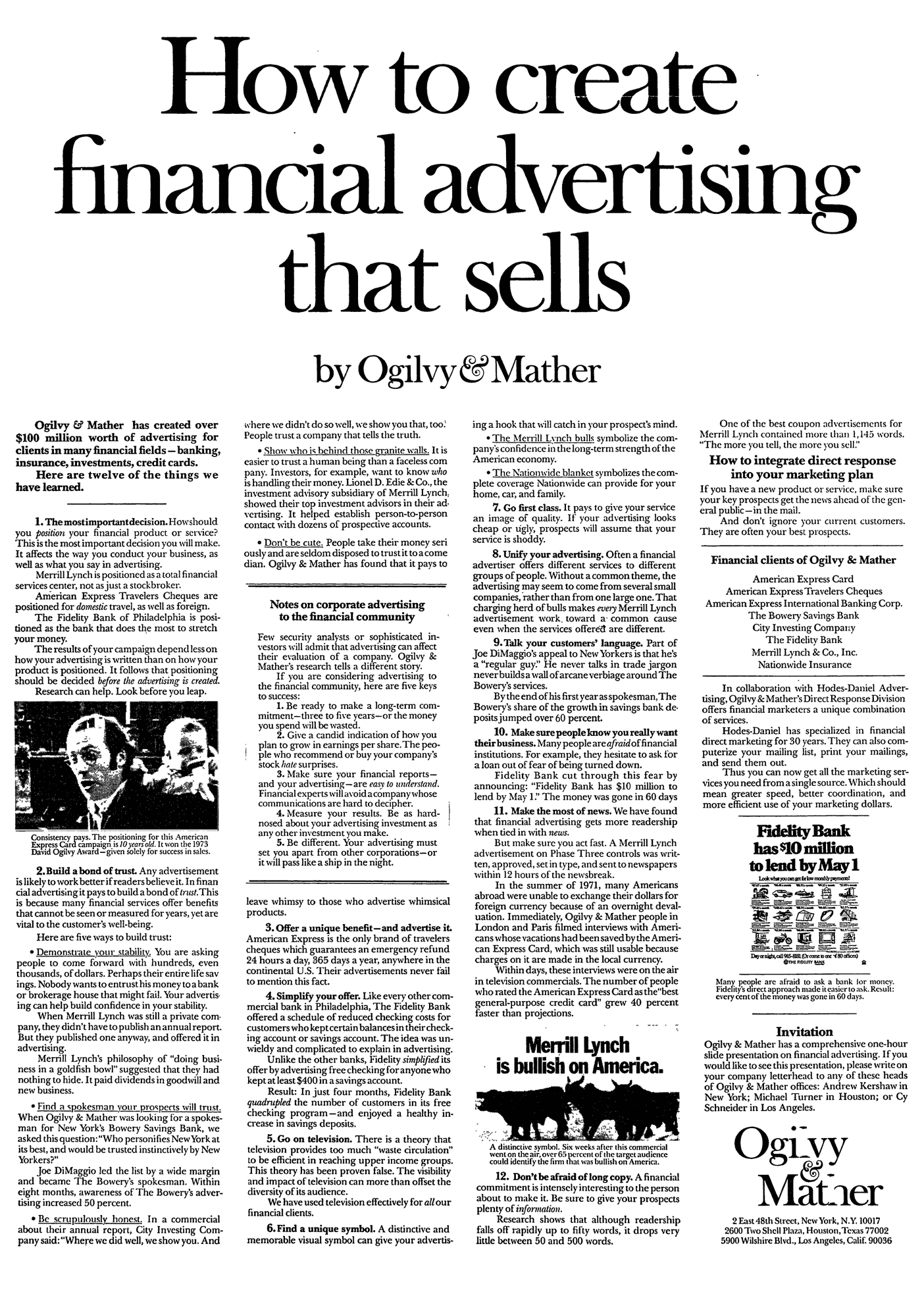 How To Financial Advertising Ad By David Ogilvy