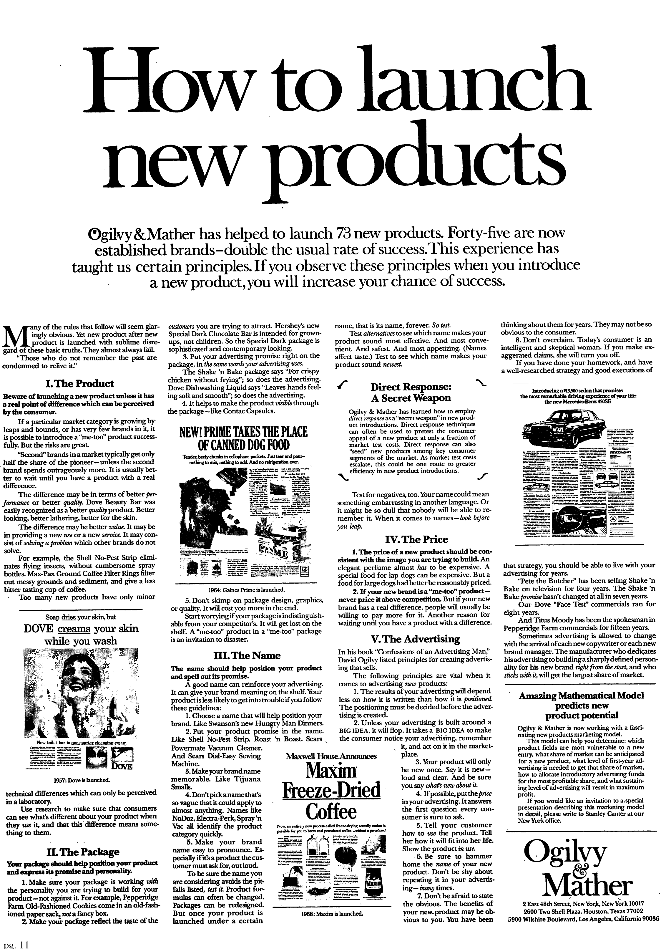 How To Launch New Products Ad By David Ogilvy