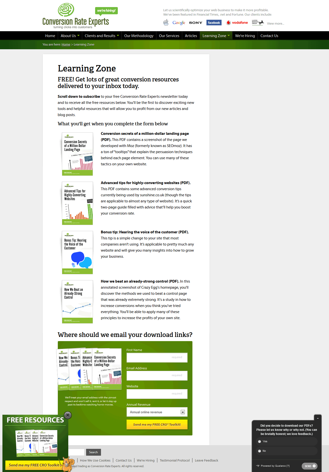 Landing Page From Conversion Rate Experts