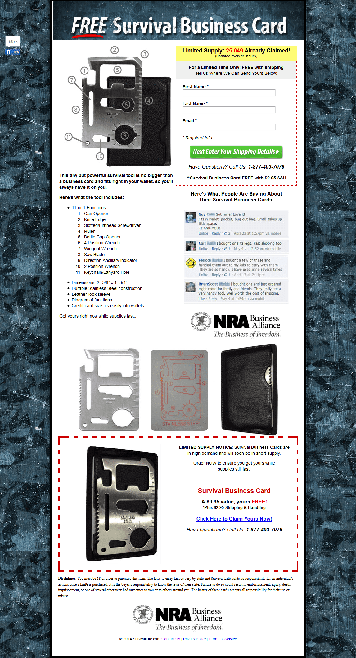 Landing Page From Survival Life Ryan Deiss