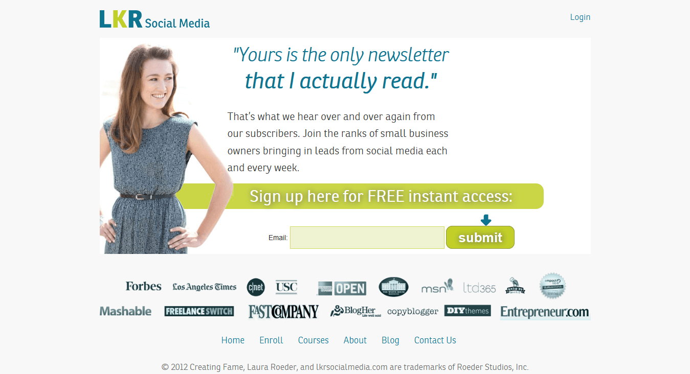 Laura Roeder Landing Page