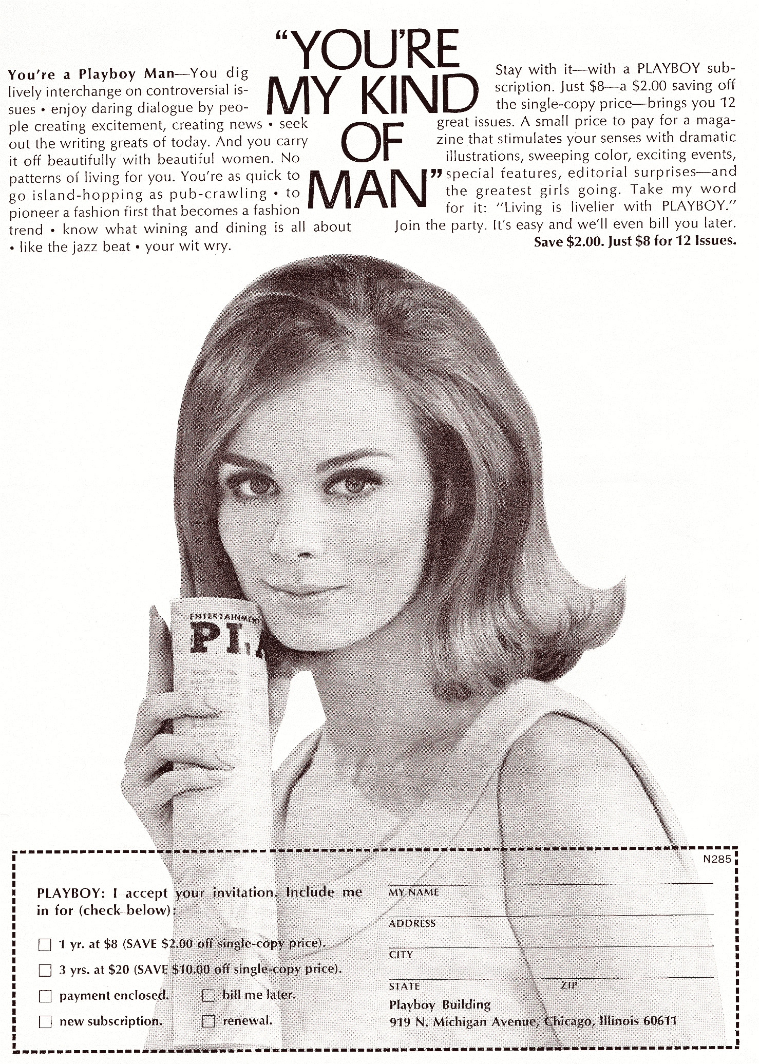 Magazine Subscription Ad From Playboy
