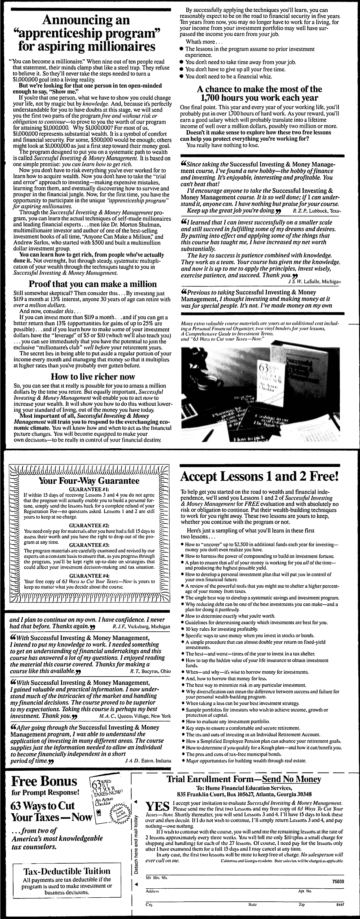 Millionaire Apprenticeship Program Ad By Gary Bencivenga