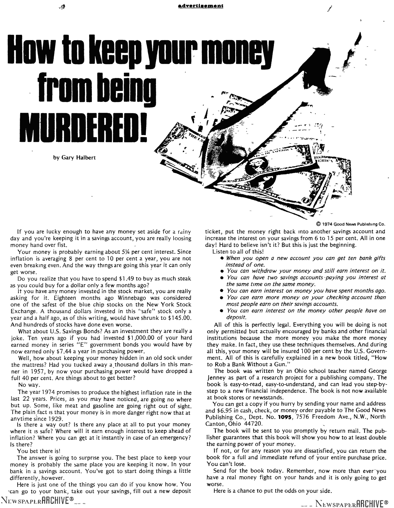 Money Murder Ad By Gary Halbert