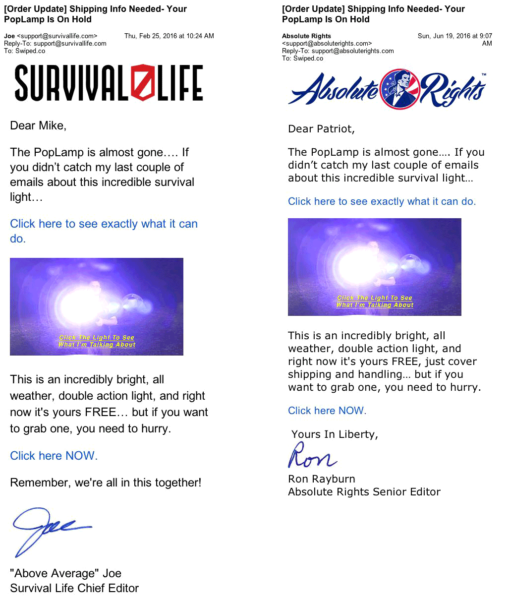 Order Update Emails Deiss