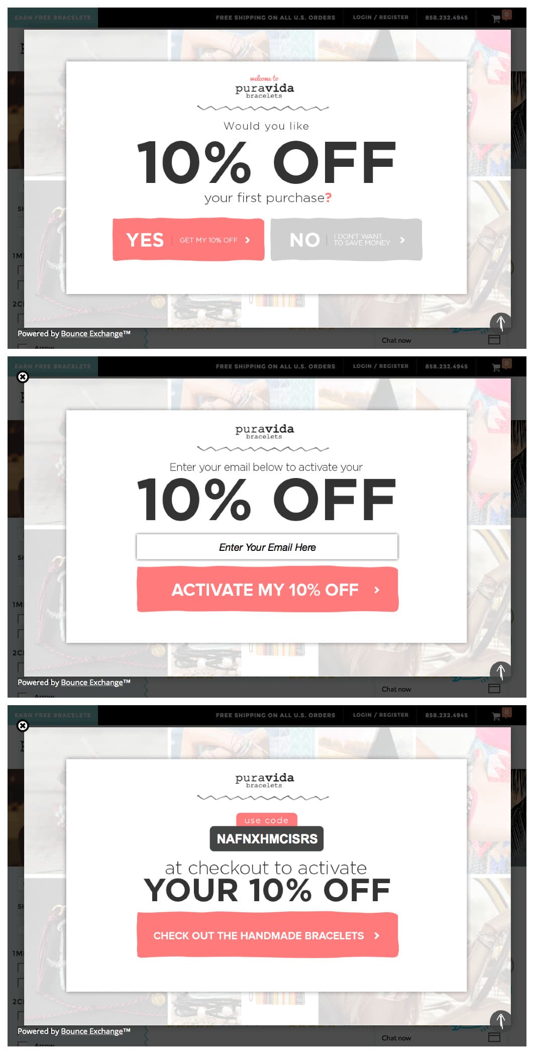 Popup Offer Puravida