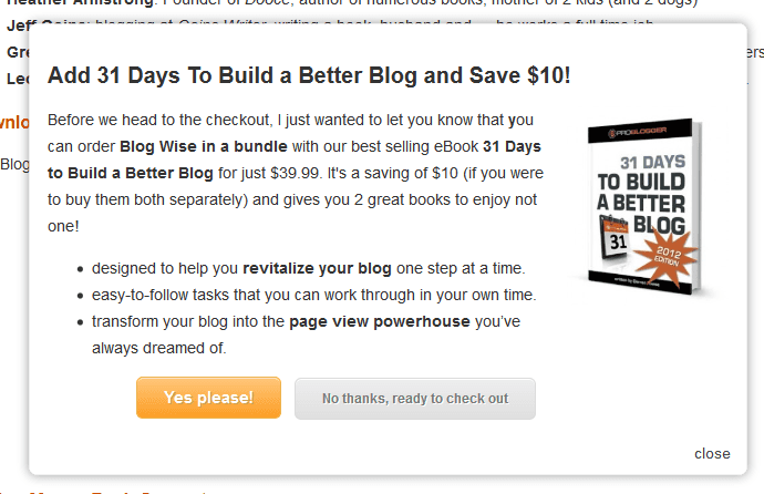 Problogger Upsell Lightbox