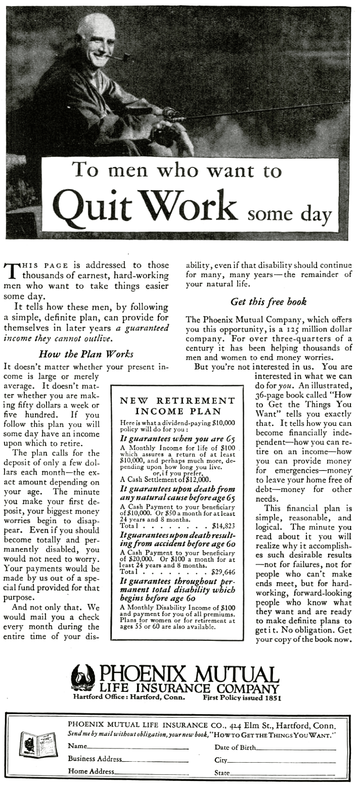 Quit Work Ad John Caples