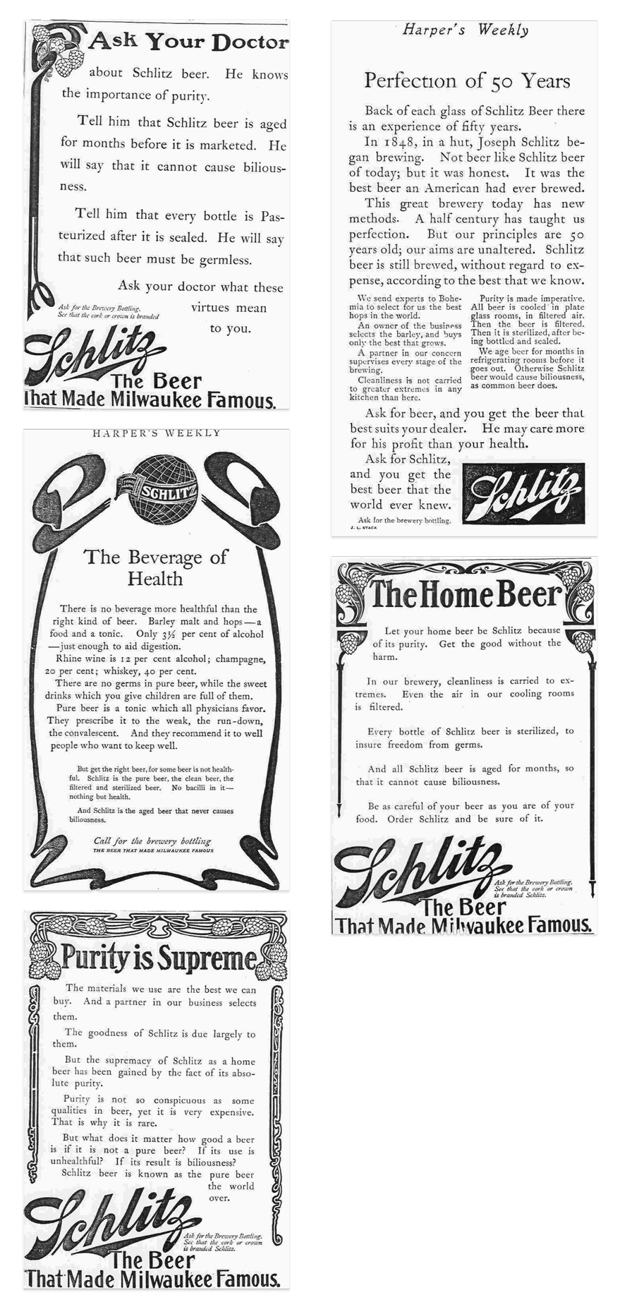 Schlitz Beer Ads By Claude Hopkins
