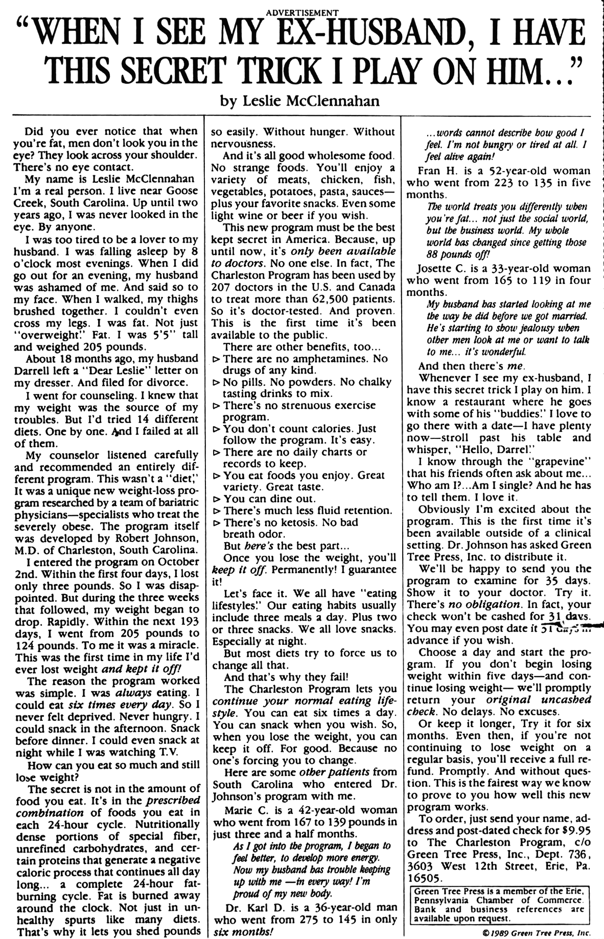 Secret Trick Ad From Green Tree Press