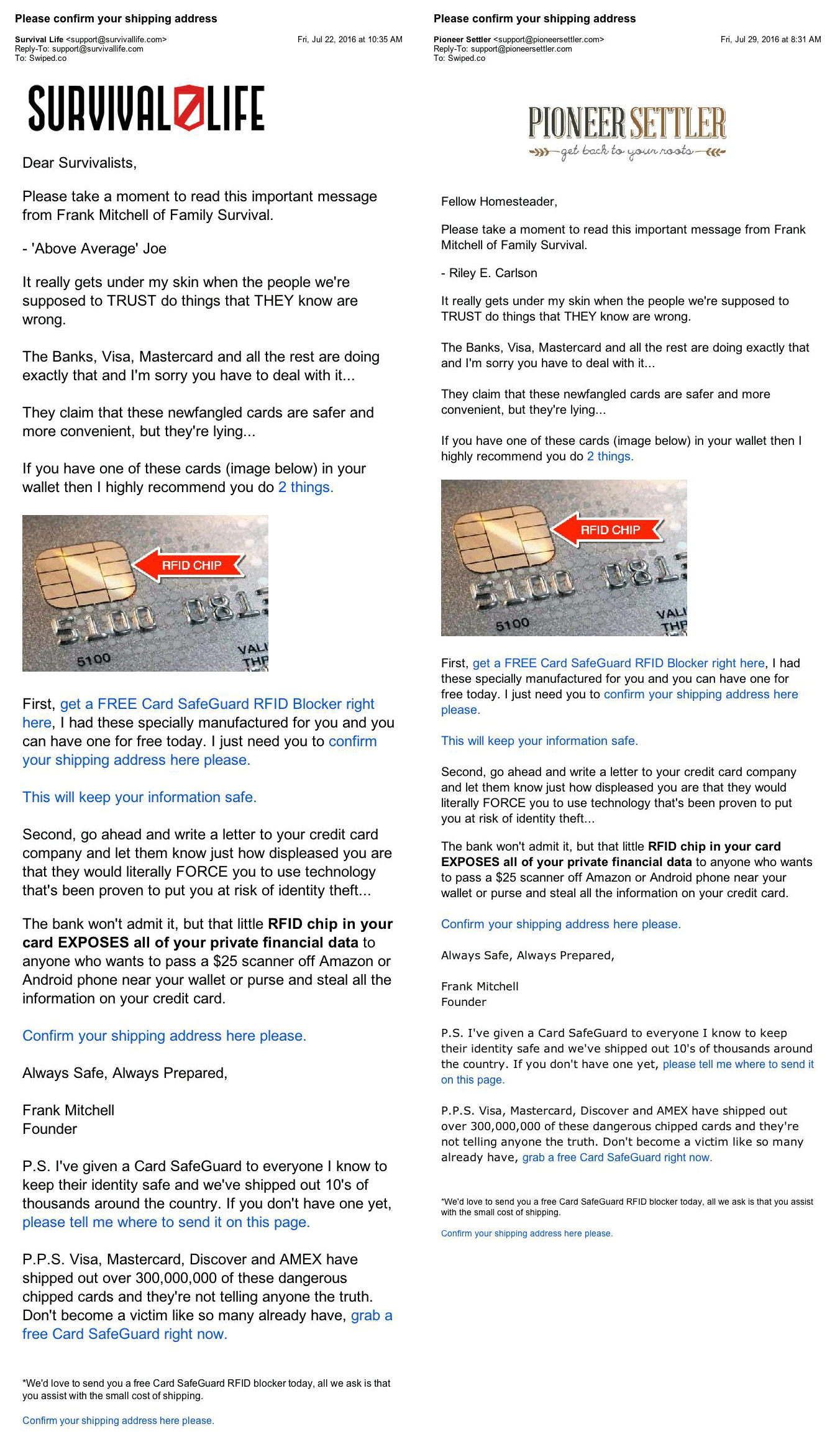 Shipping Address Emails Deiss