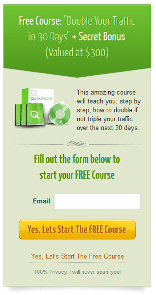 Sidebar Form Quicksprout