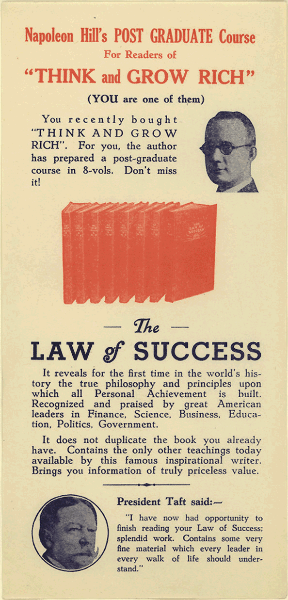 The Law Of Success Ad By Napoleon Hill