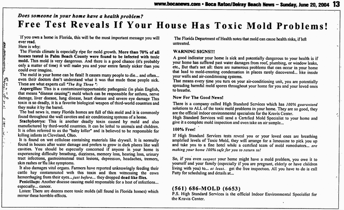 Toxic Mold Test Gary Halbert