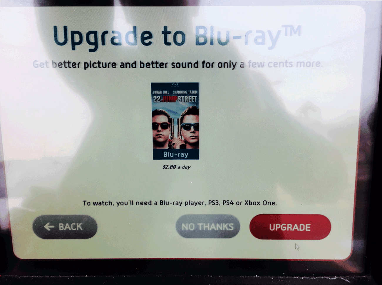 Upsell From Redbox