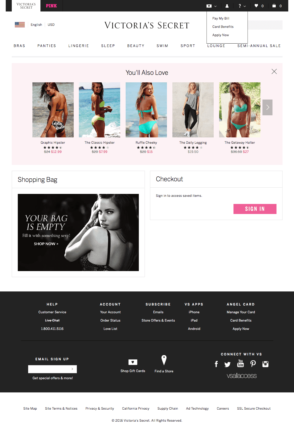 Victorias Secret Emptycart