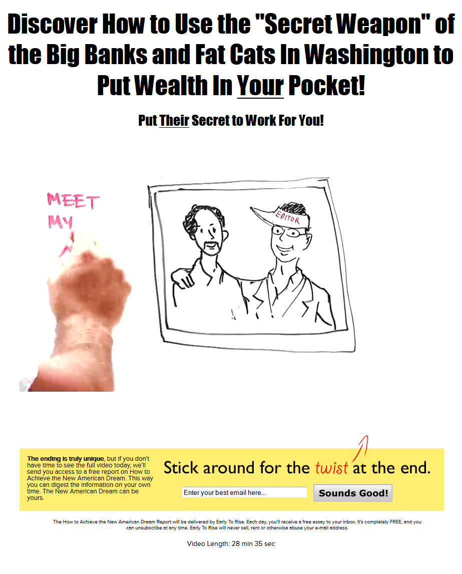 Vsl Email Opt In Tactic From Early To Rise