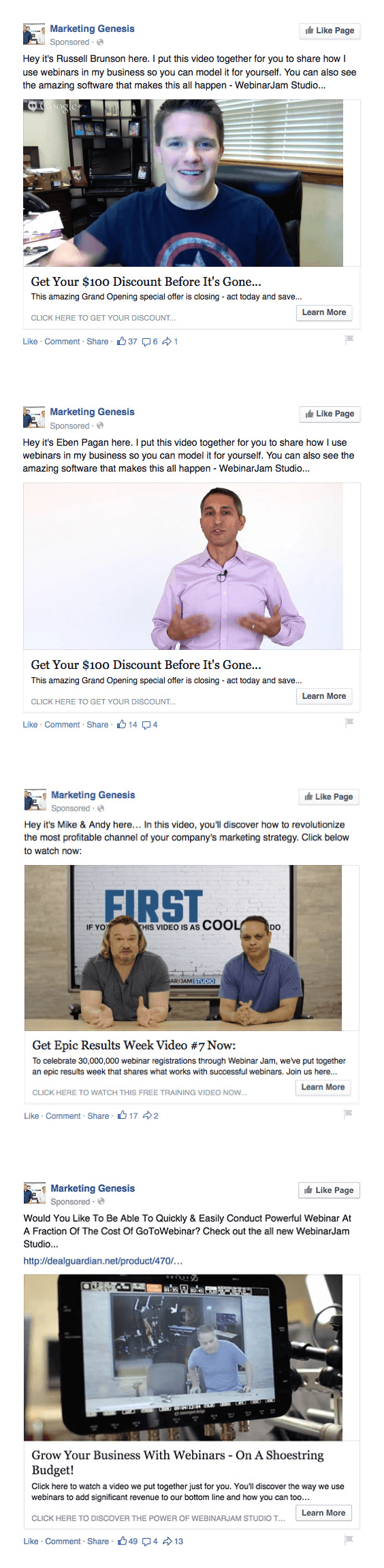 Webinarjam Facebook Campaign