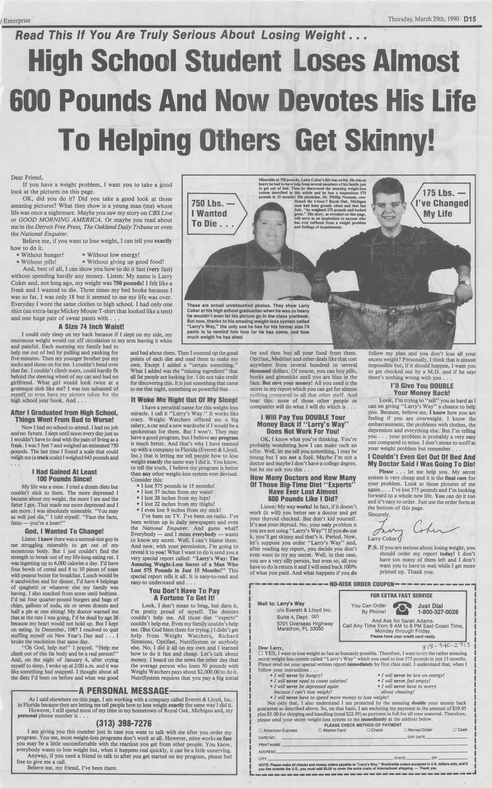 Weight Loss Ad By Gary Halbert