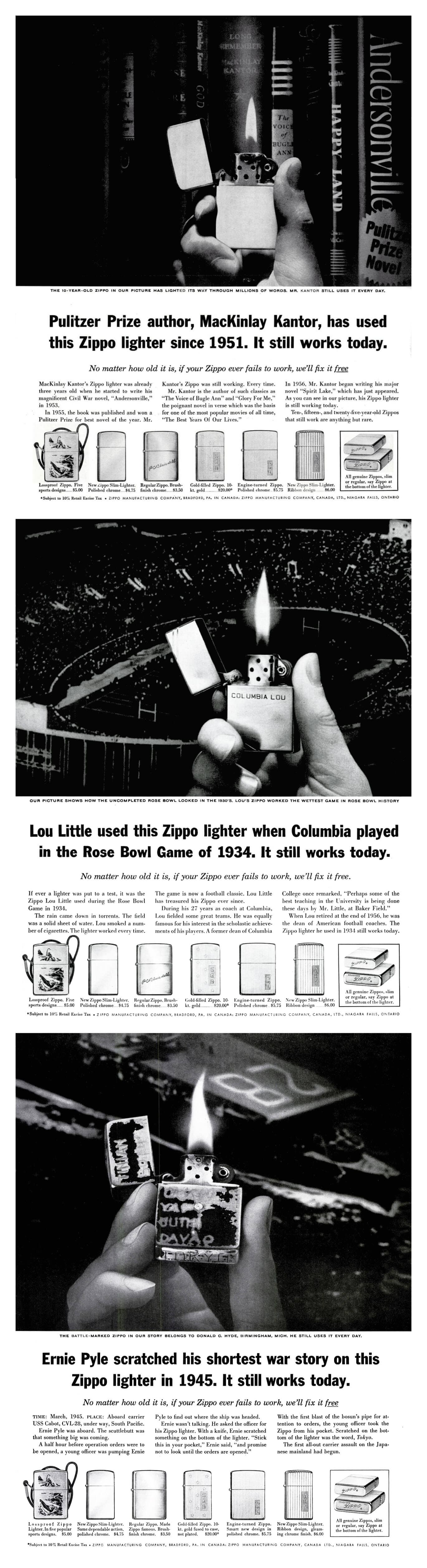Zippo Comp Ogilvy 1961